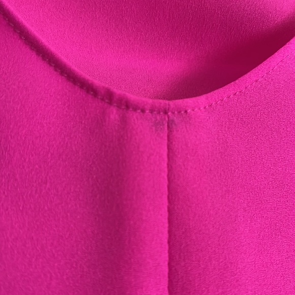 J. Crew Bright Pink Scoop Neck Cap Sleeve Shell Blouse - Picture 3 of 3
